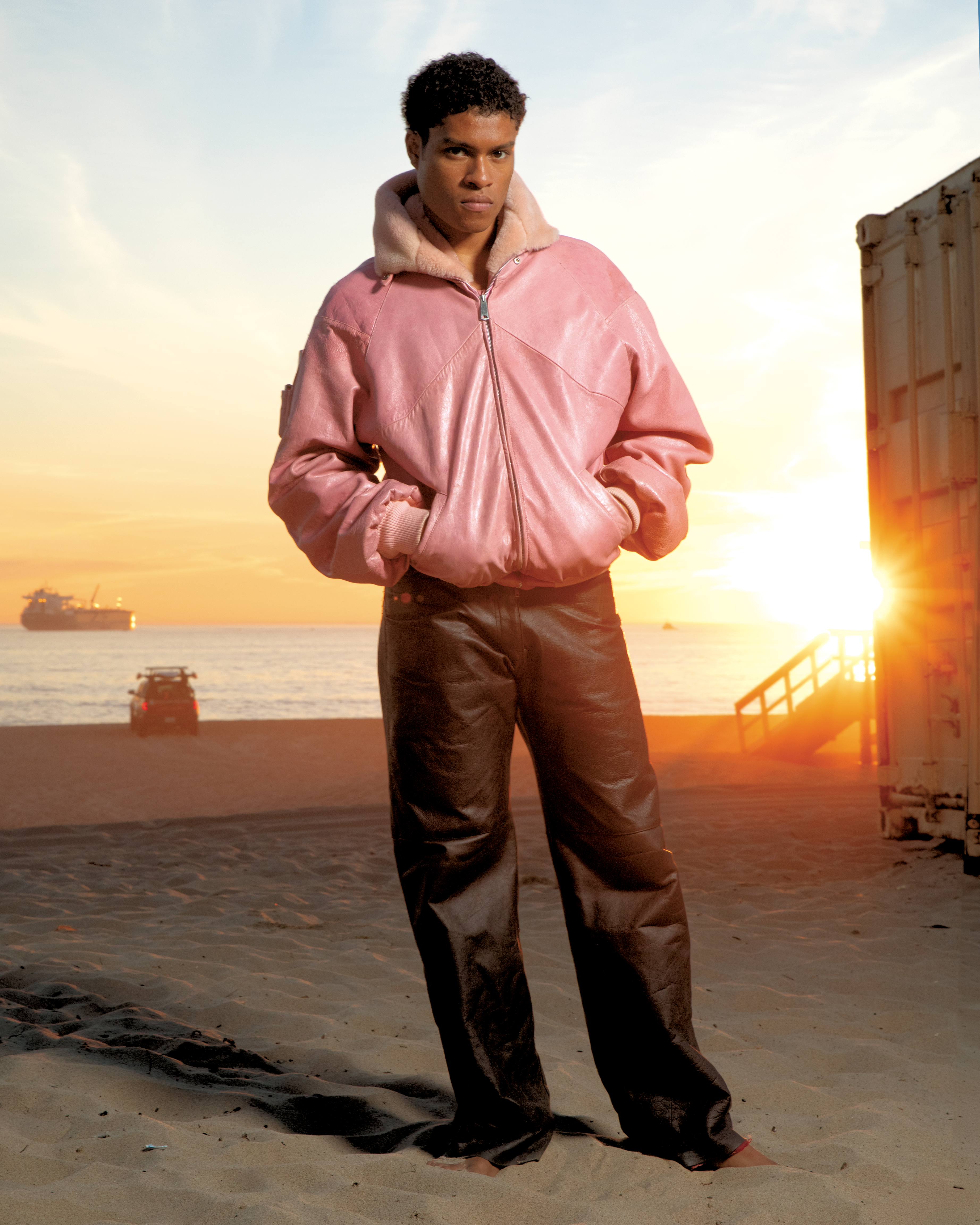 Pink Nappa Leather Bomber